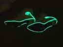 The lit soles of the shoe
