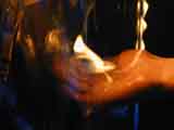 holding flames