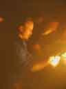 Bob holds flames