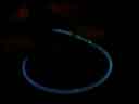 The flame moves through the tube