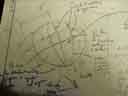 Closeup of the globe sketch